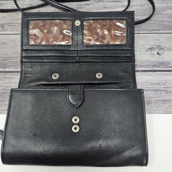 Brighton Brown Croc Embossed Patent Leather Crossbody Bag Wallet - Picture 8 of 16